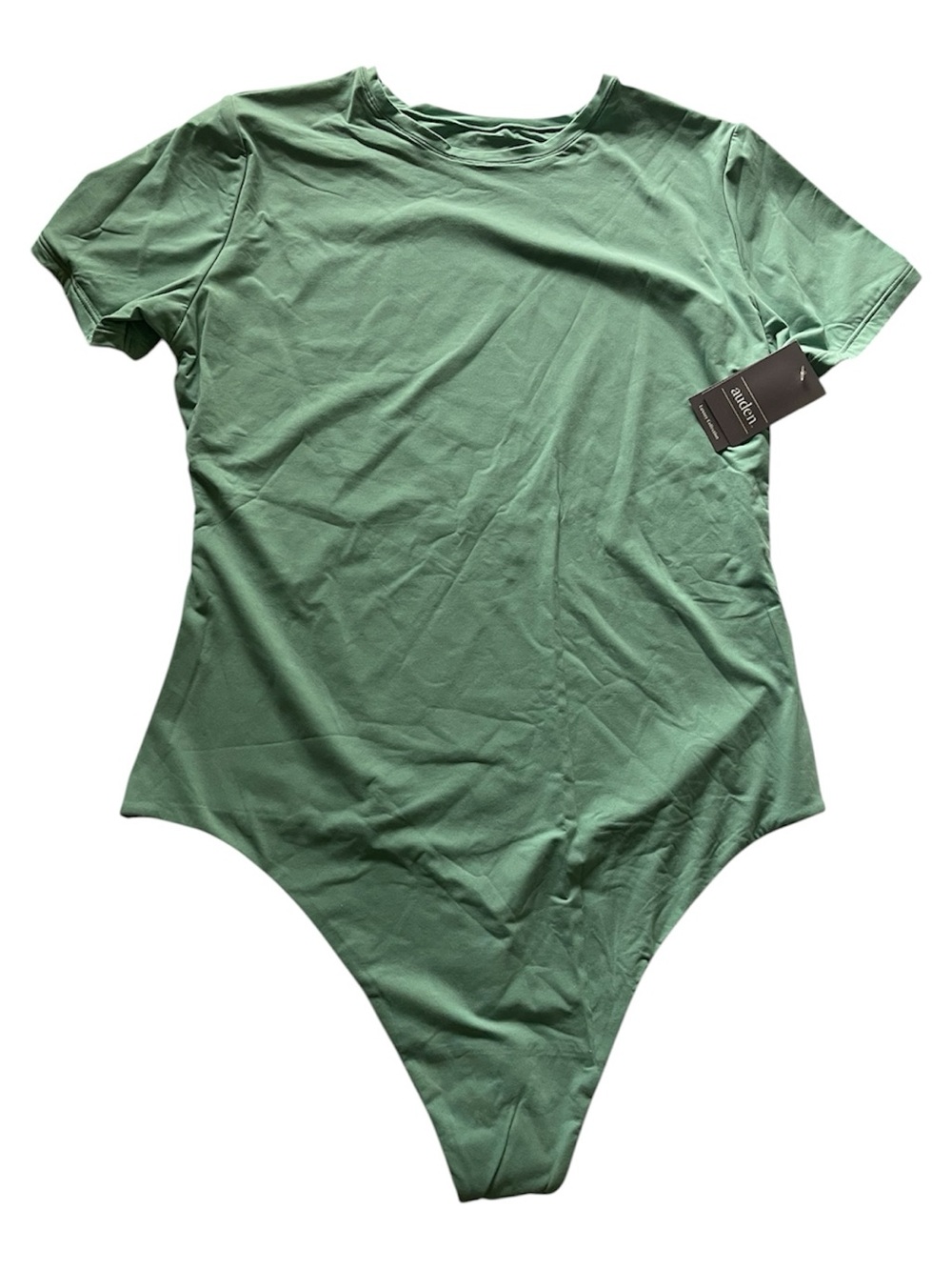 Auden Luxe Stretch Fully Lined Bodysuit XL Green NWT